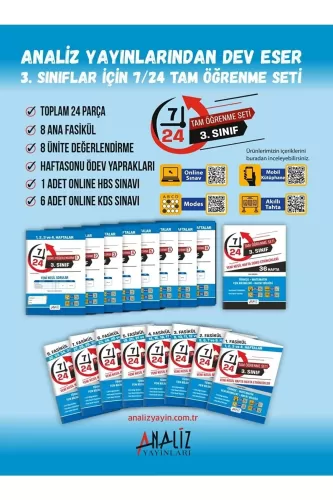 Analiz - 3. Sınıf 7/24 7/24 Tam Öğrenme Fasikül Tam Set