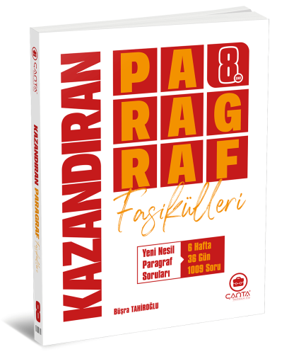 Çanta - 8. Sınıf Kazandıran Paragraf Fasikülleri (6 Fasikül) + Deneme 